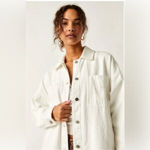 We The Free Madison City Twill Jacket Buttondown Denim Shirt SIZE XS‎